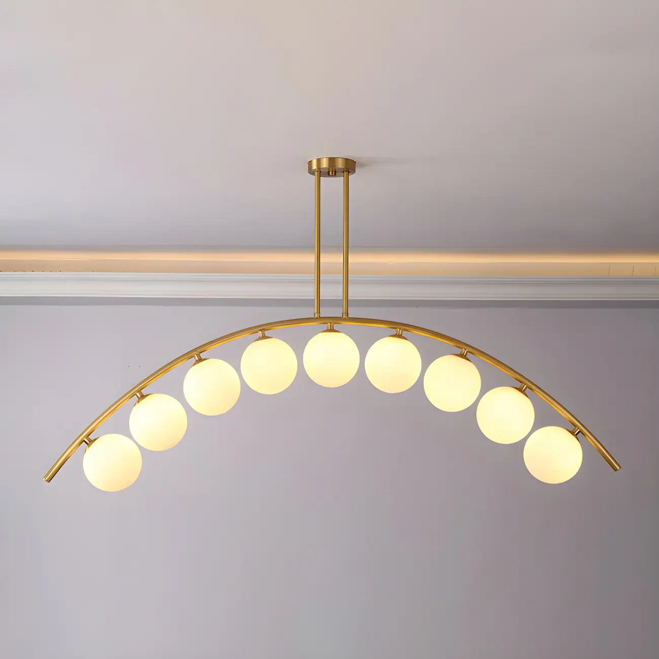 Trendy Modern Gold Arc Multi-Light Island Pendant