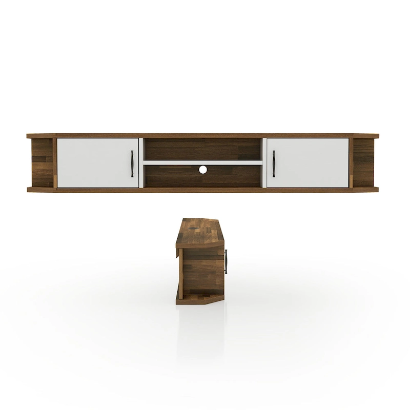 DH BASIC Mid-Century Modern 71-inch 4-Shelf Floating TV Console by Denhour