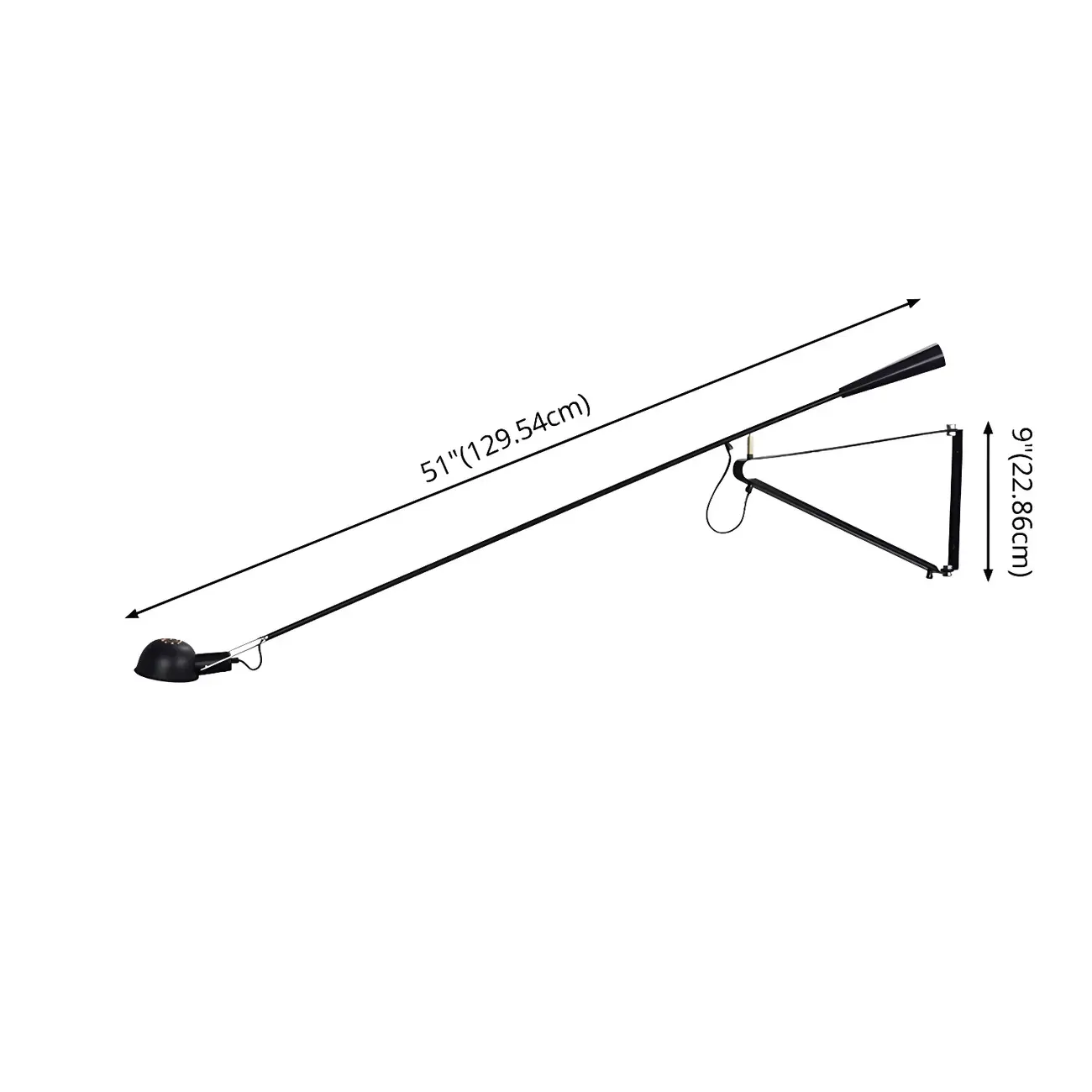 Postmodern Metal Long Swing Arm Wall Light