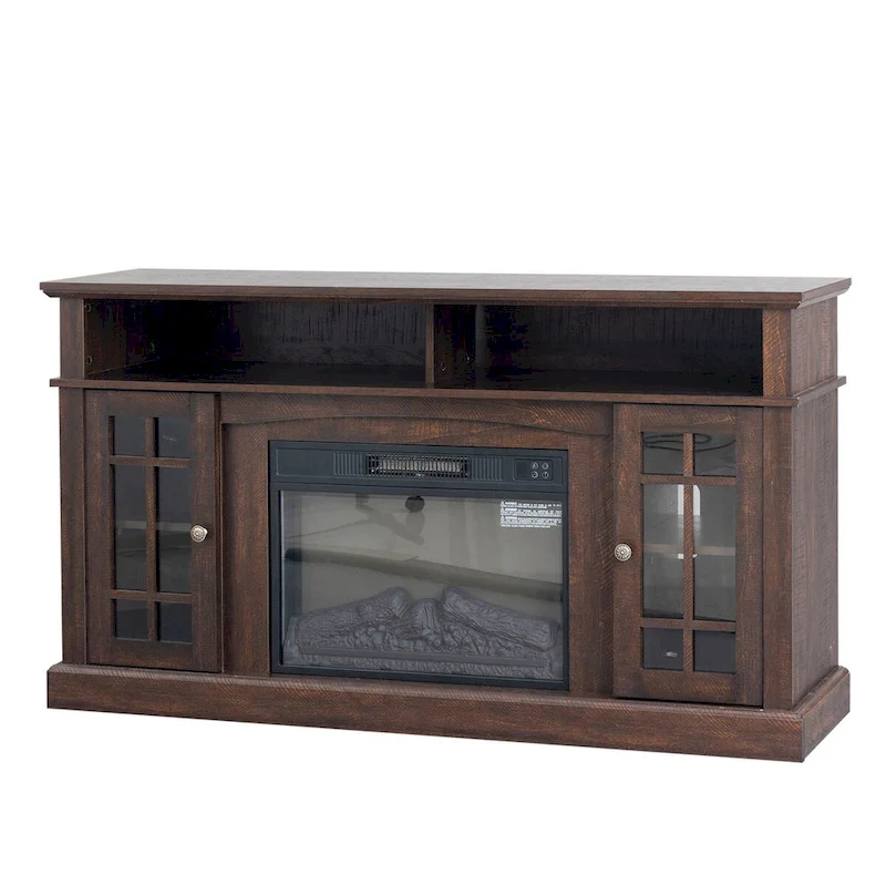 TV stand with electronic fireplace and remote control