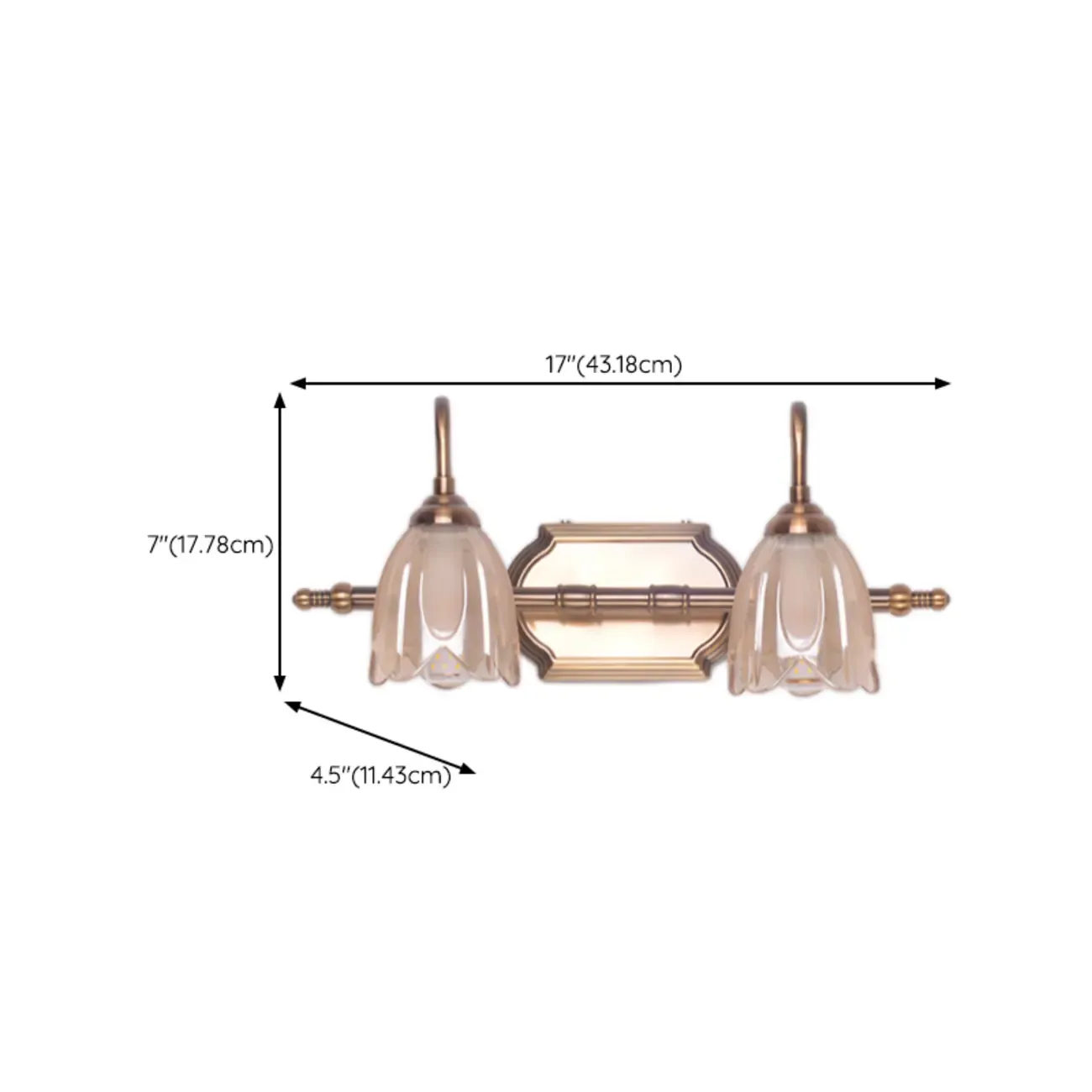 Modern Brass 3-Light Geometric Bathroom Vanity Light