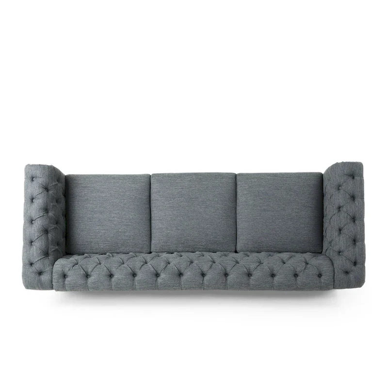 Saragus Chesterfield Sofa with Nailhead Trim by Christopher Knight Home - 85.50 L x 33.25 W x 28.50 H