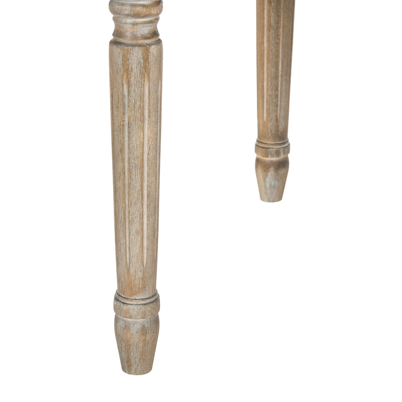 SAFAVIEH Eskarne Rustic Oak Tufted Oval Dining Chair (Set of 2) - 20 x 24 x 39 - 20Wx24Dx39H