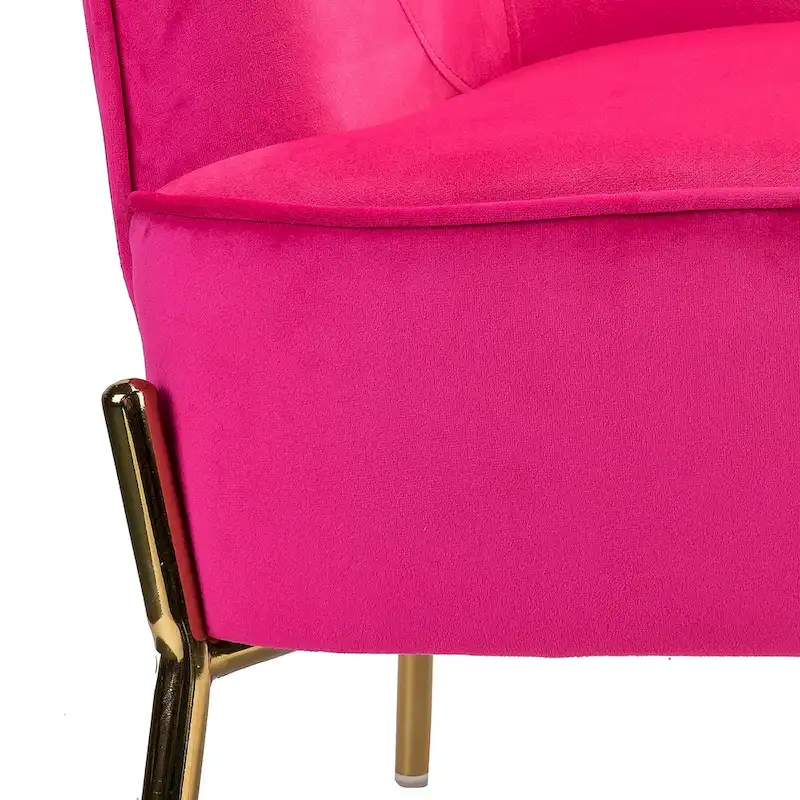 Marina Modern Velvet Accent Chair with Golden Legs Set of 2 by HULALA HOME