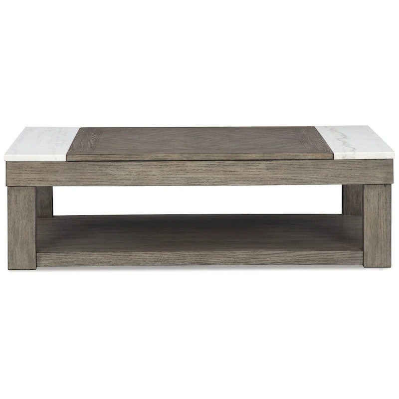 Signature Design by Ashley Loyaska Grayish Brown/White Lift-Top Coffee Table - 56.13  W x 28.25  D x 18.13  H