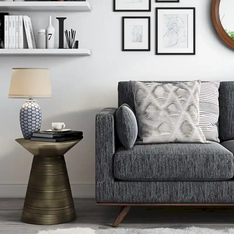 WYNDENHALL Bernhardt Industrial 18 inch Wide Metal Accent Side Table, Fully Assembled