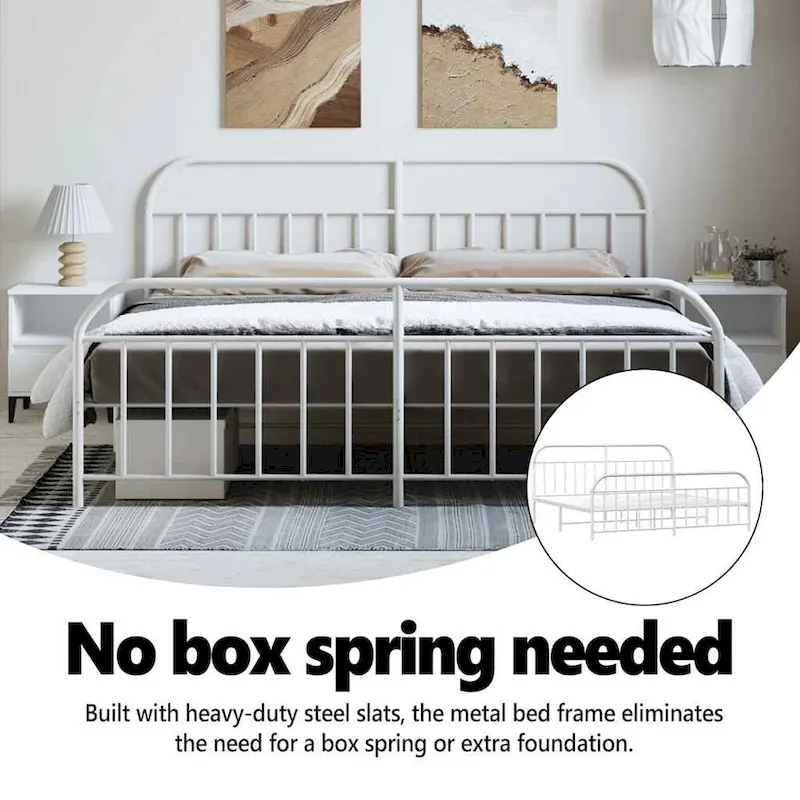 vidaXL 12 Inches Metal Bed Frame No Mattress