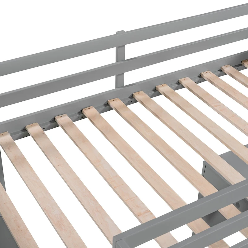 Loft Bed with Ladder, Shelves and Desk