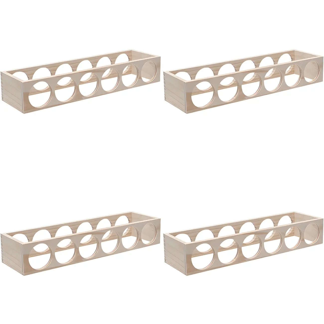 Natural Wooden Stackable Wine Rack Tabletop Wine Holder