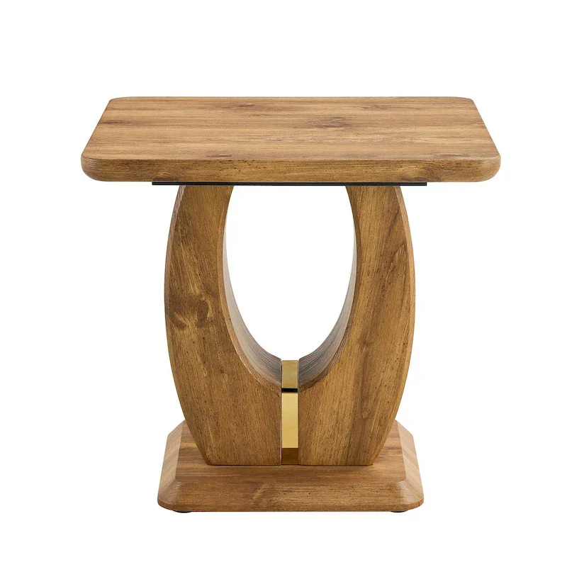 23.6 Square Coffee Table with Gold-Tone Leg Strips