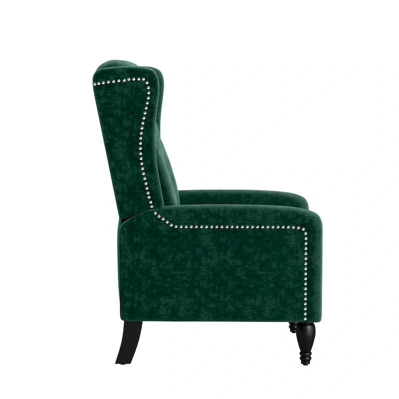 Velvet Wingback Push Back Recliner Chair