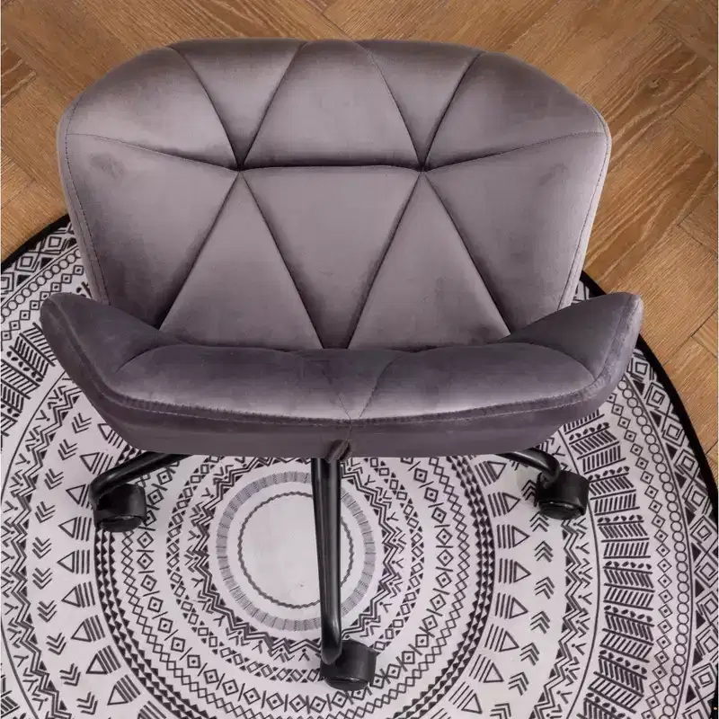 Roundhill Furniture Eldon Diamond Tufted Adjustable Swivel Office Chair, Gray