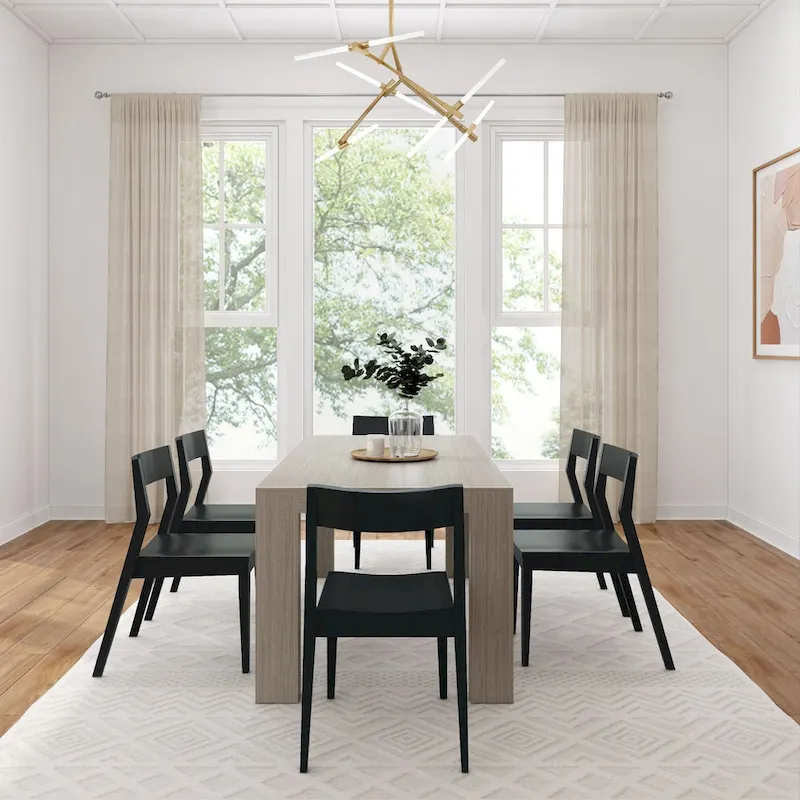 Plank and Beam 72 Modern Solid Wood Table and Chairs Dining Set