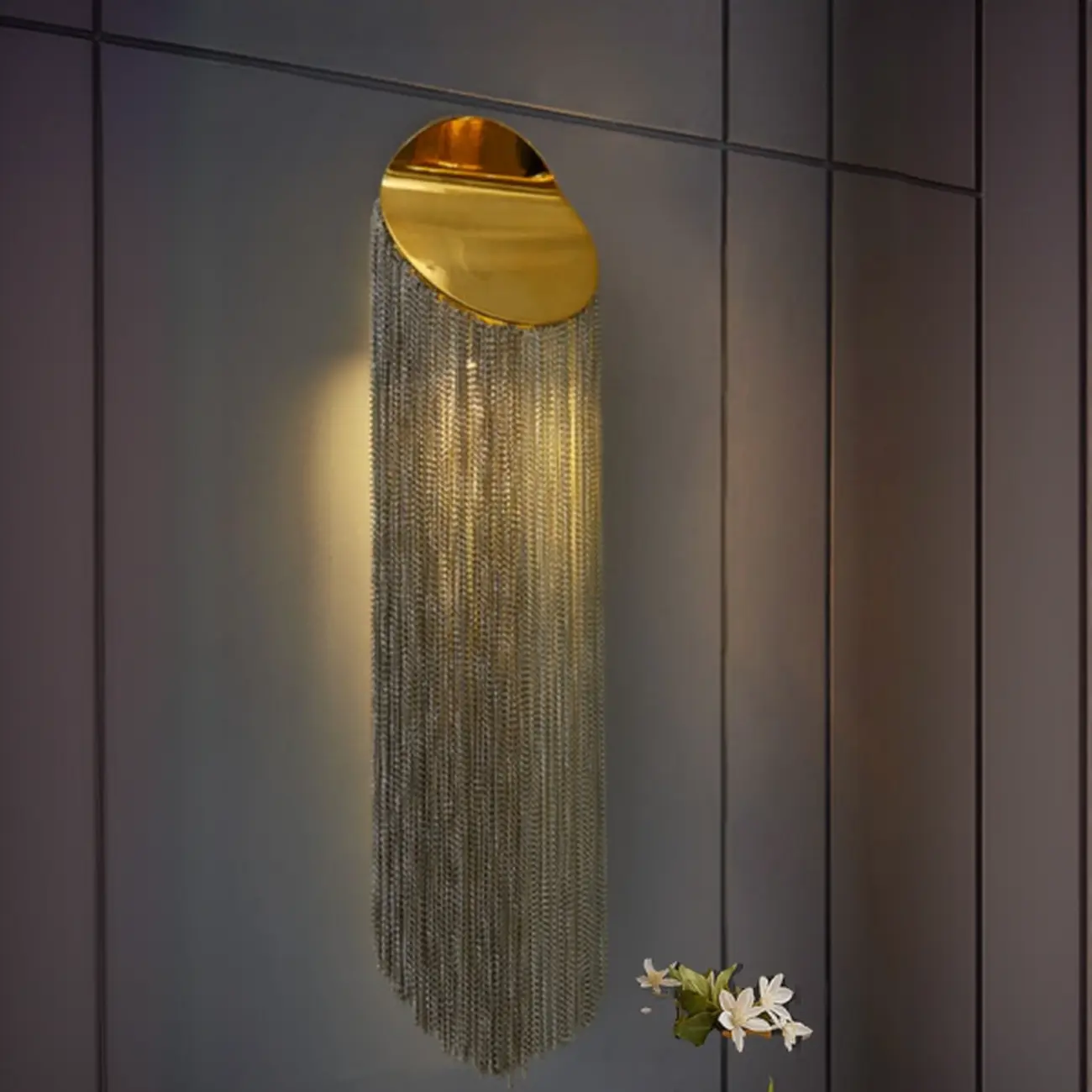 Luxury Metal Wall Light with Ambient Aluminium Shade