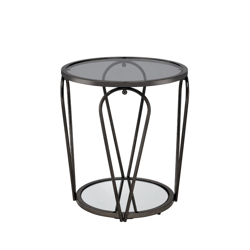 Gables Glam 20-inch Glass Top 1-Shelf End Table by Furniture of America