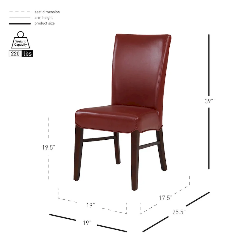 Milton Bonded Leather Dining Chairs (Set of 2) - na
