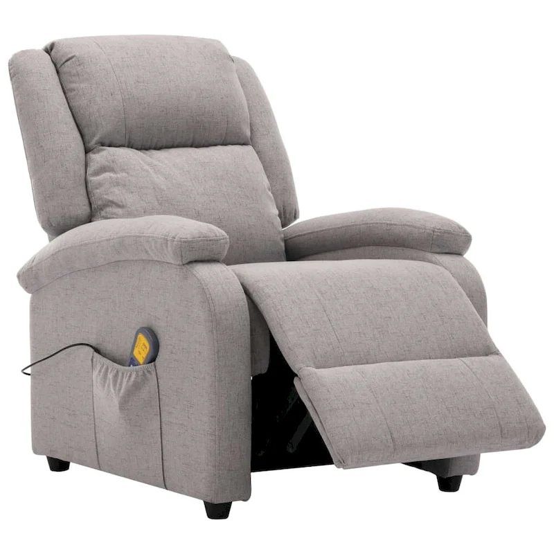 vidaXL Massage Chair Light Gray Fabric - 71 x 92 x 96 cm