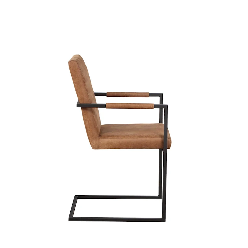 Modern Metal Upholstered Dining Chairs  (Set of 2)