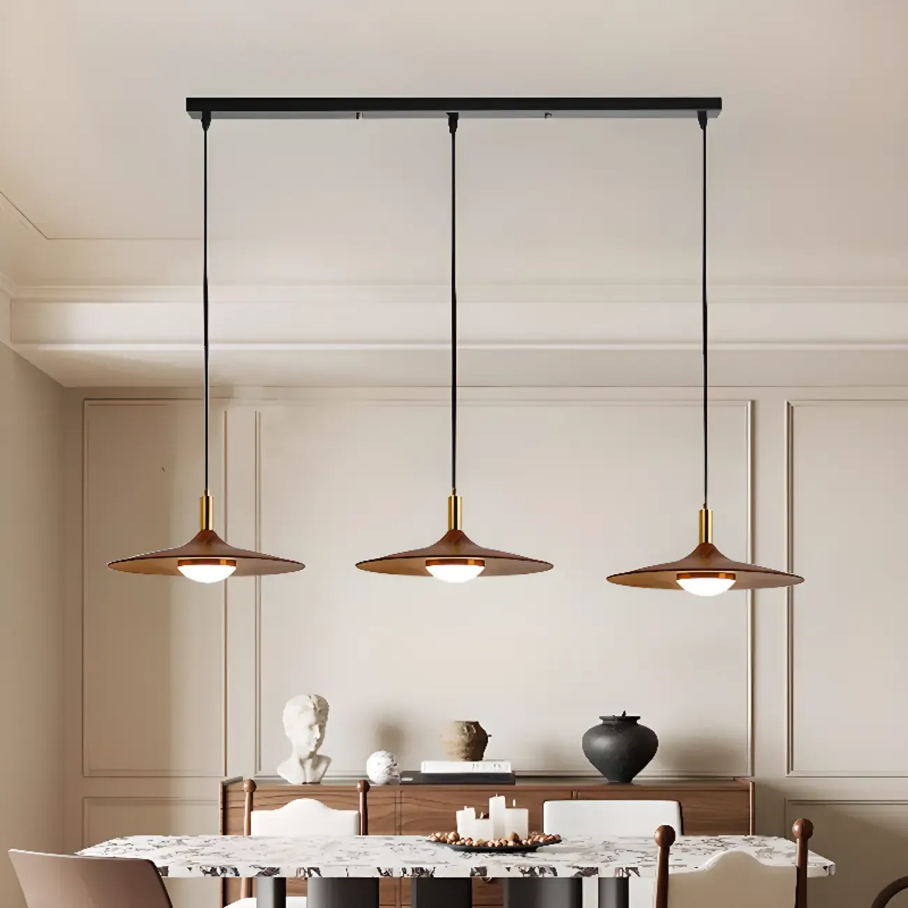 Modern Geometric 3-Light Island Light for Kitchen