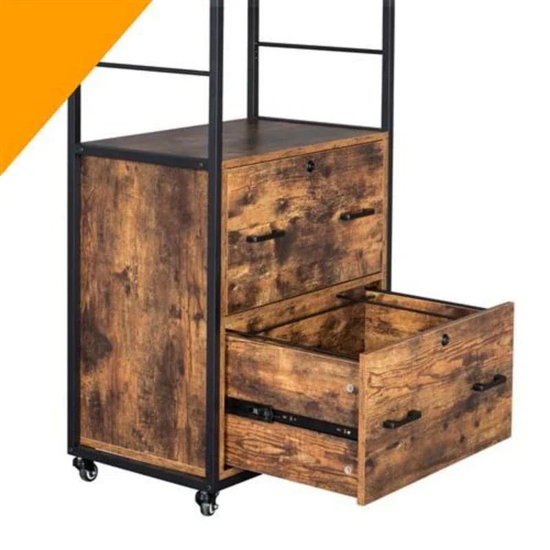 File Cabinet with 2 Drawer and 2 Shelves