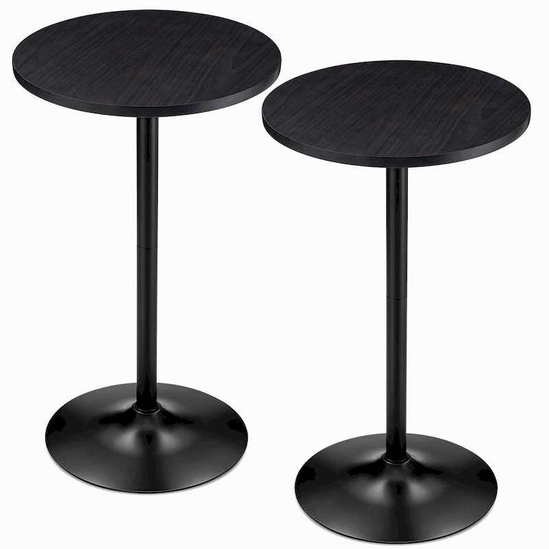 Glitzhome 39.5 H Modern Bistro Walnut Top Round Pub Bar Table