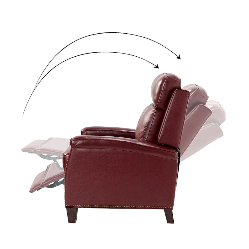 Gaspar Mid-Century  Pushback Recliner with Nailhead Trim by