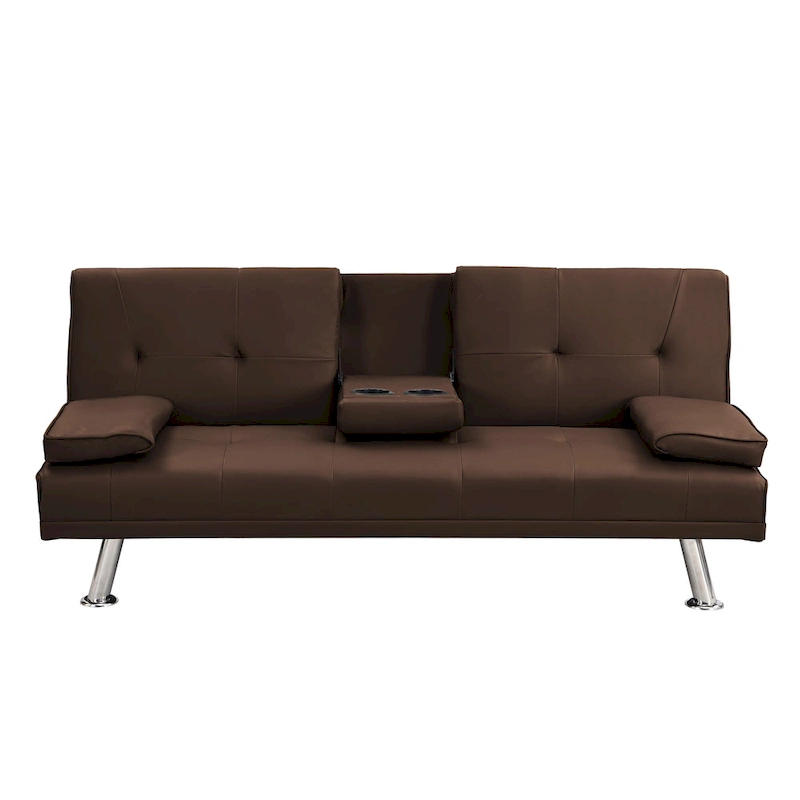 66.1 PVC Loveseat Sofa Bed with Wood Frame and Stainless Legs