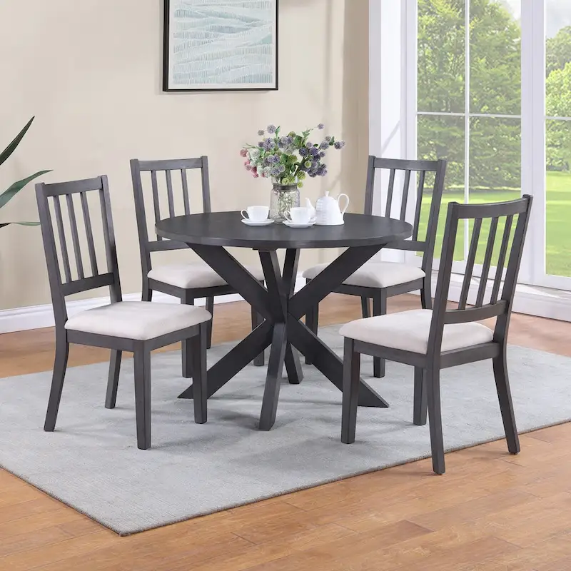 Farmhouse X-Base 42 Diameter Round Dining Table