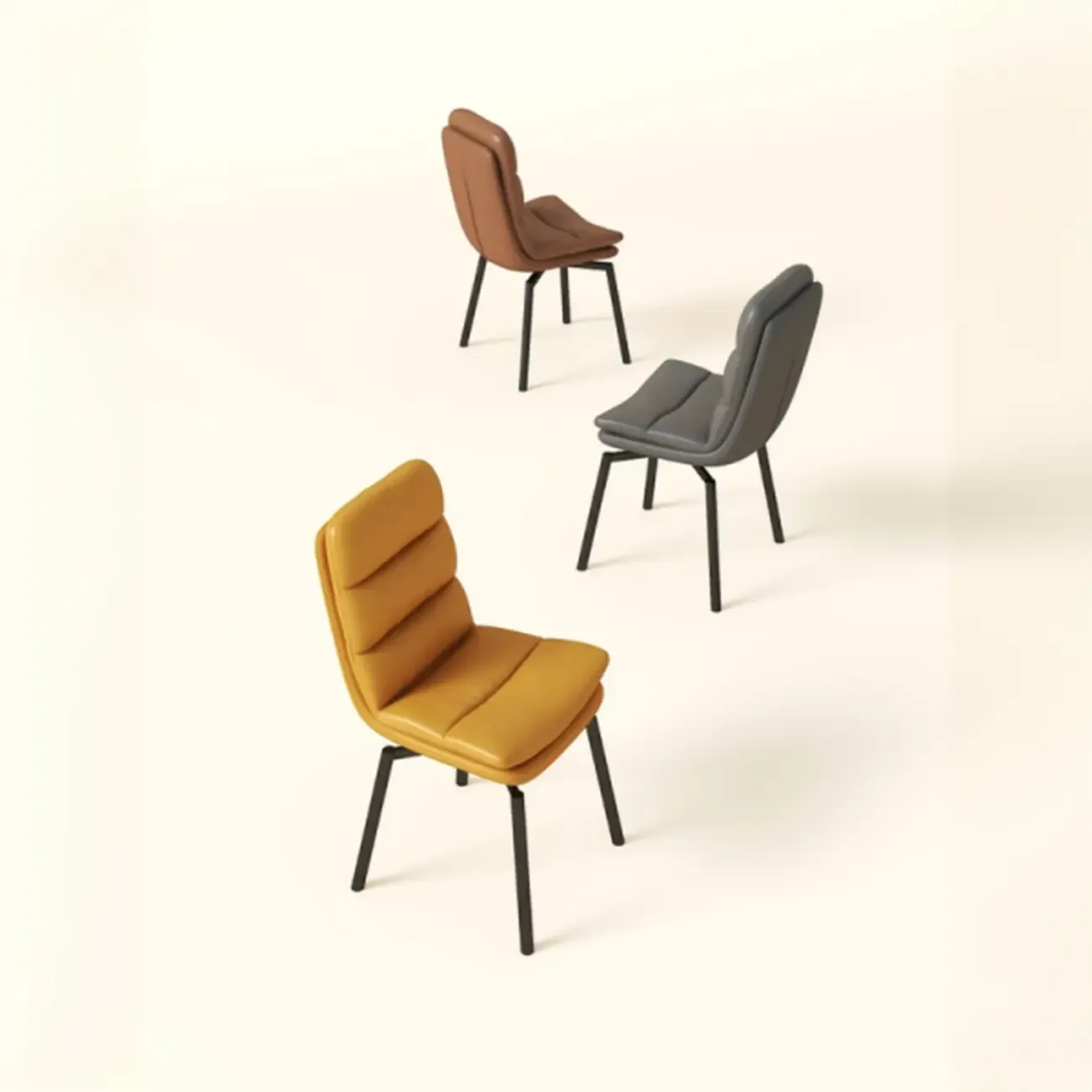 Art Deco Faux Leather Swivel Dining Chair