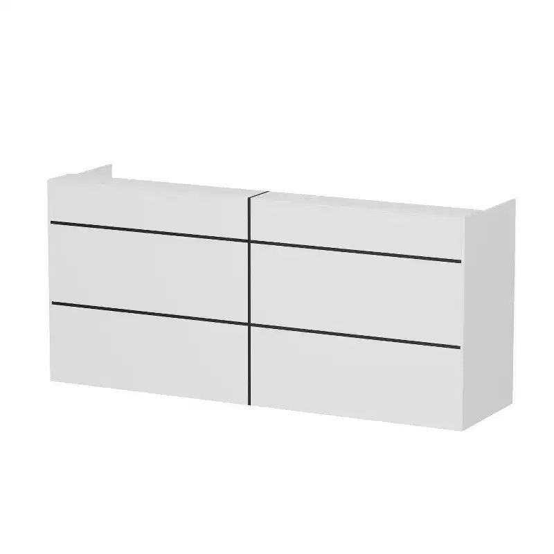 Famapy White Modern Reception Desk Front Counter Desk