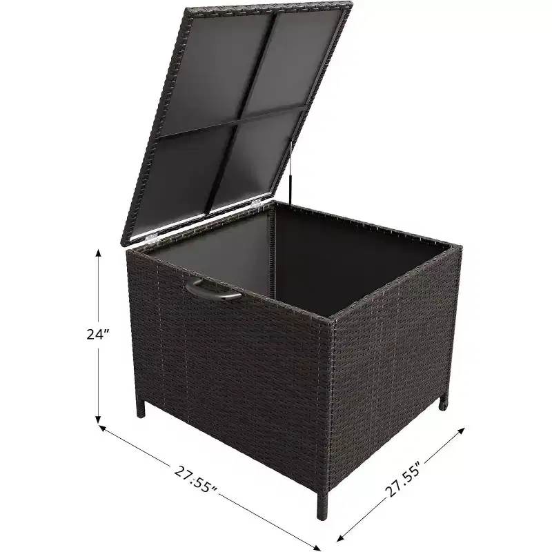 Acekool 80-Gallon Outdoor Deck Storage Box with Lockable Lid, Waterproof & UV-Resistant, Wheels and Handles for Patio, Garden, Poolside Storage