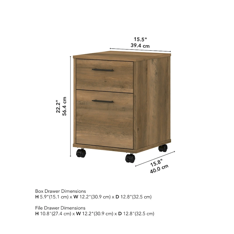 Key West 2 Drawer Mobile File Cabinet by Bush Furniture