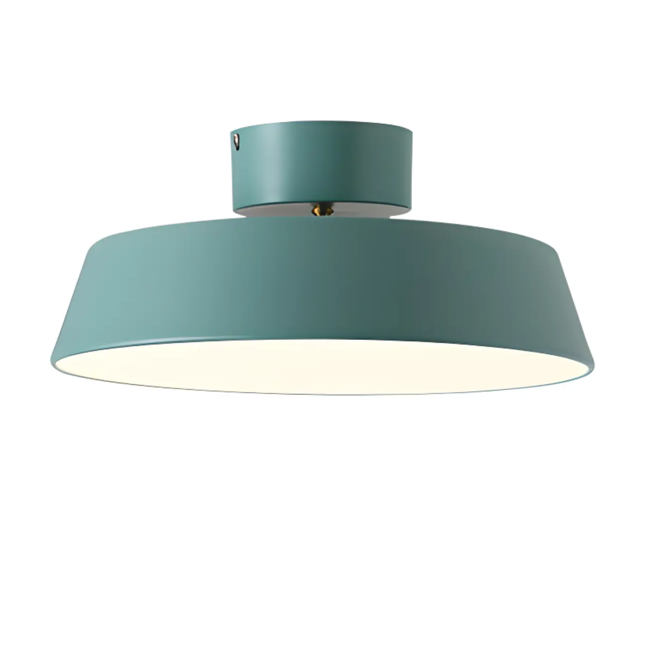 Modern Metal Drum Dimmable Semi Flush LED Ceiling Light