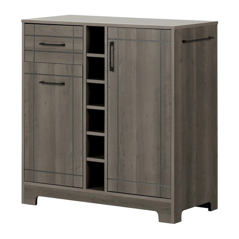 South Shore Vietti Bar Cabinet with Bottle and Glass Storage