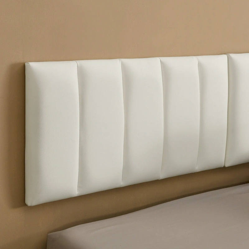 Floating Bed Frame With Led Lights And Wall Mounted Headboard