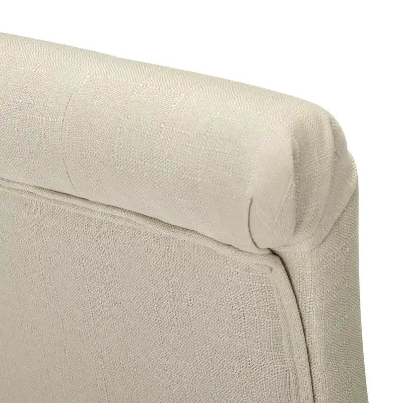 Fabric Upholstery High Back Tufted Parson Dining Chairs and Black Legs Set of 2