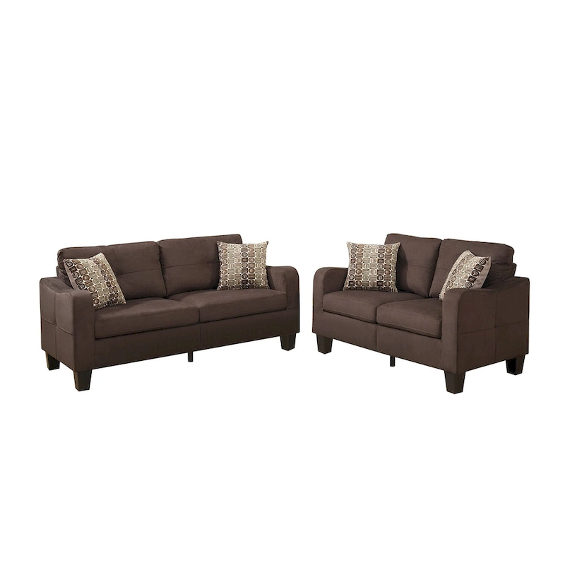 2 Piece Sofa Set with Accent Pillows