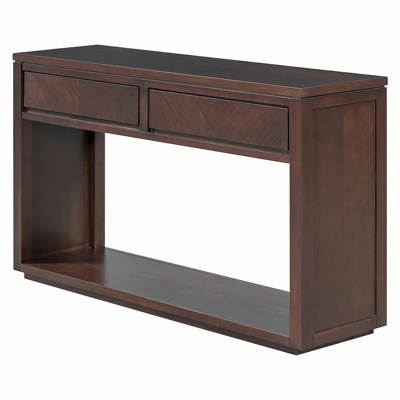 55 Rustic Wooden Entryway Console Table(Espresso)