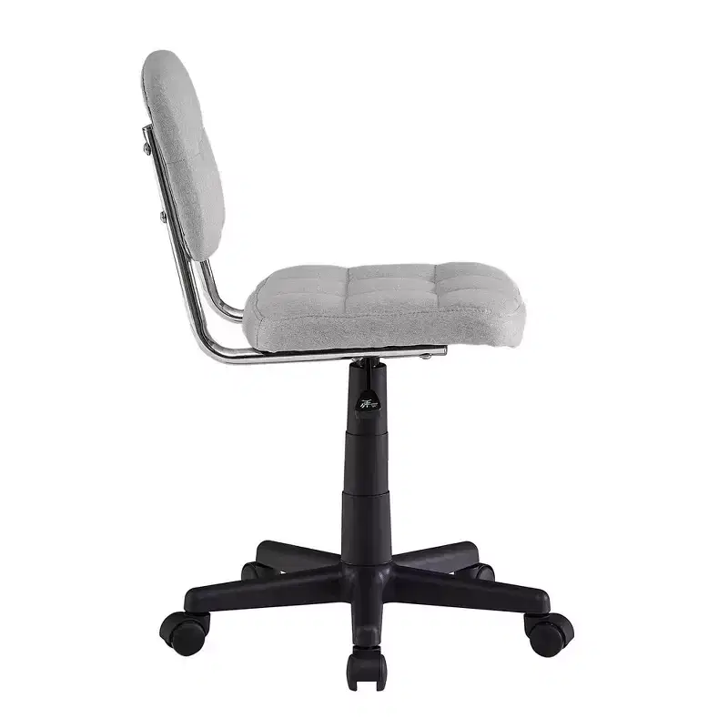 Gray / White Armless Swivel Office Chair, Height Adjustable, Seats 1