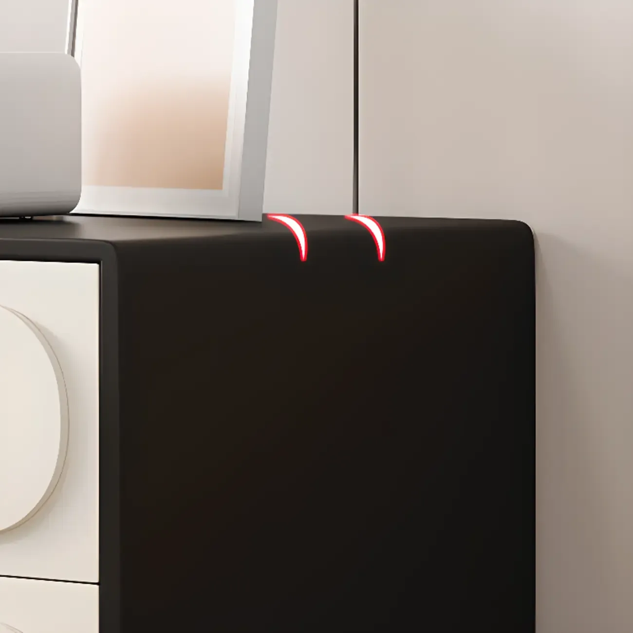 Modern Leather Top Wooden 2 Drawer Nightstand