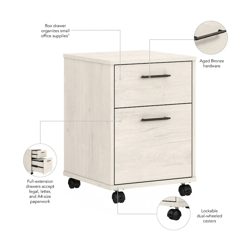2 Drawer Mobile File Cabinet by