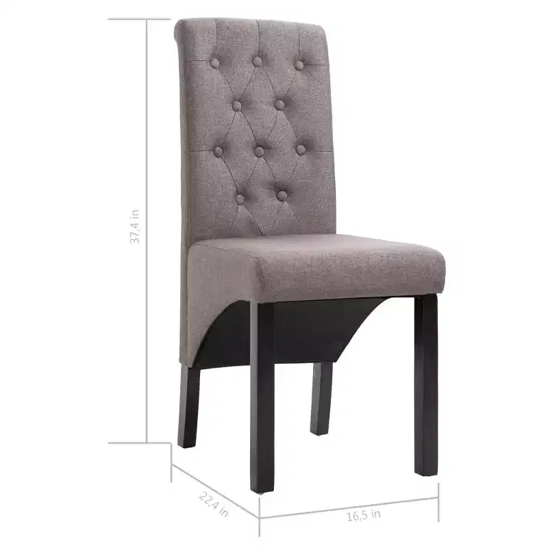CLIHOME Modern style dining chair, solid wood leg soft cushion fabric kitchen chair(Set of 2)