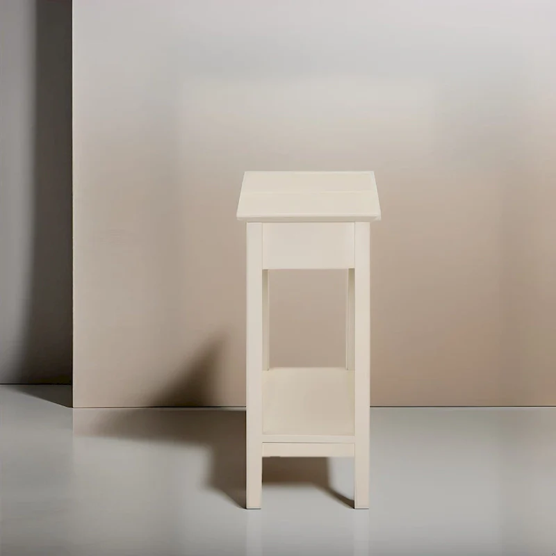 Narrow Flip-Top End Table with Drawer & Shelf, Gray/Black/Espresso/Cream/White/Cherry