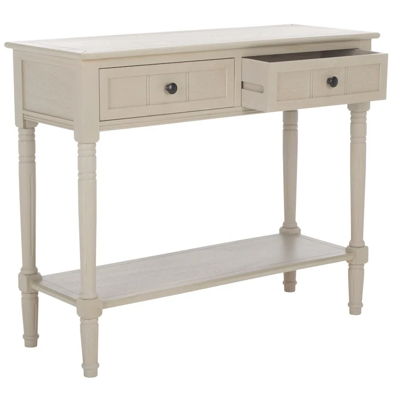 Grey 2-Drawer Console Table - 35.8 x 13.8 x 29.5 - 36Wx14Dx30H