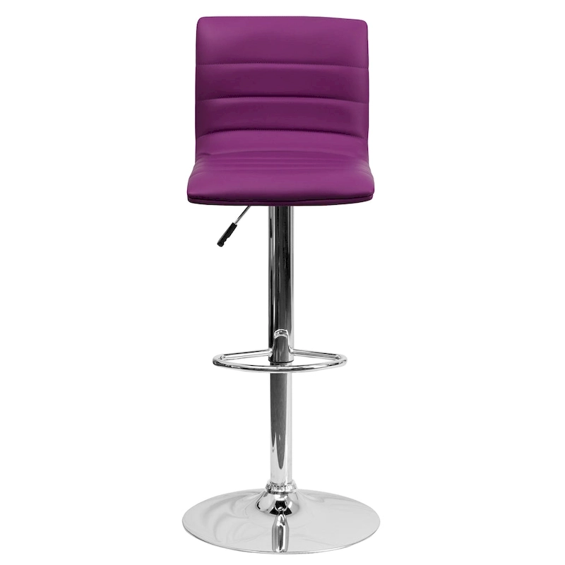 Modern Vinyl Stitch Back Adjustable Height Barstool - 16W x 19D x 35 - 44H