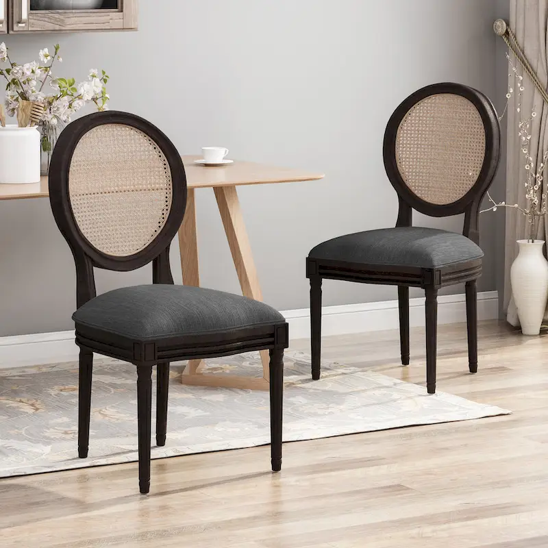 Govan Wooden Dining Chairs with Cushions (Set of 2) by Christopher Knight Home