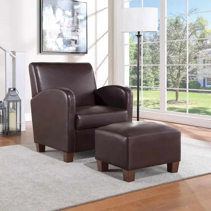 Aiden Chair & Ottoman with Espresso Legs