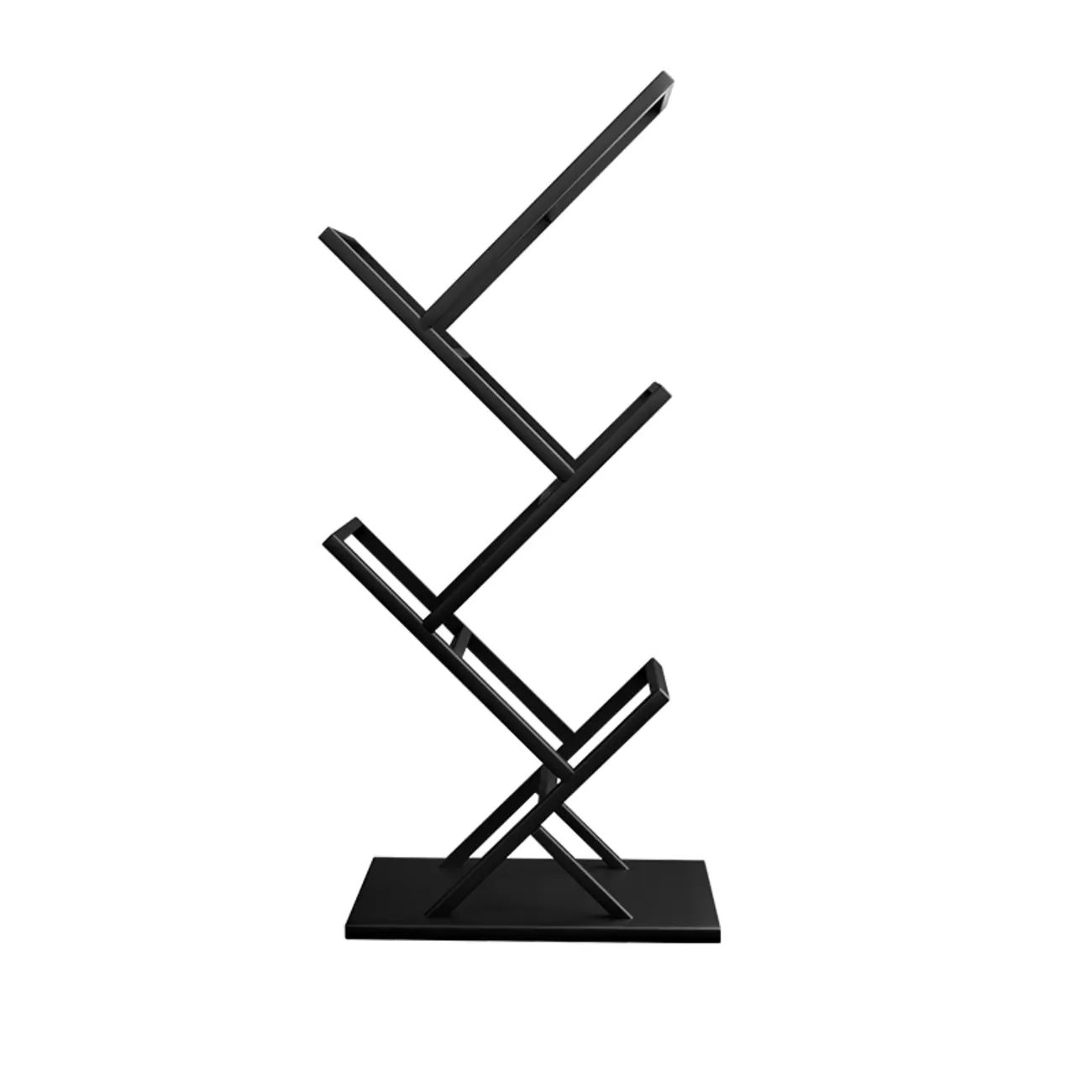 73H Black Metal Geometric Open Cube Bookcase