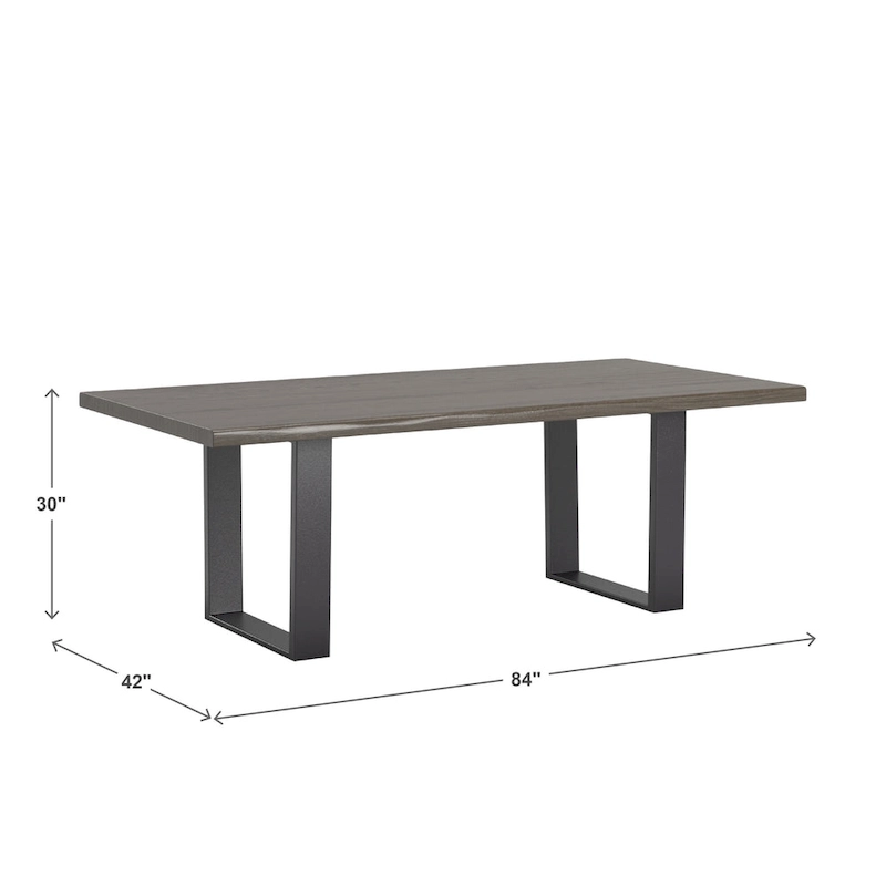 Ditmars Dark Brown Finish 84  Live Edge Dining Table by iNSPIRE Q Modern