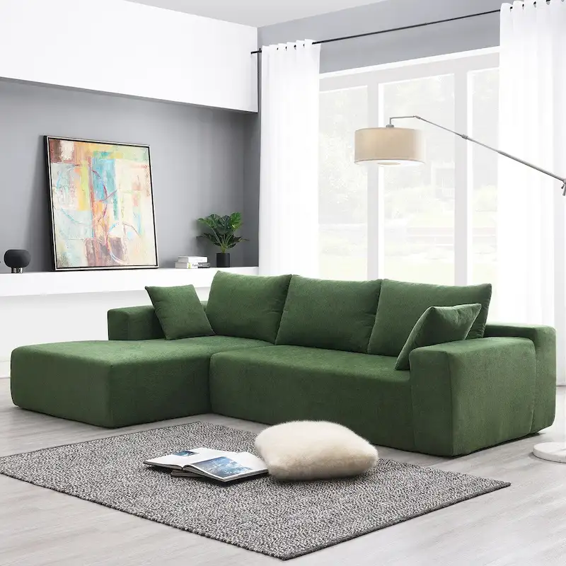 109*68 L-Shape Modular Sectional Living Room Sofa Set Couch Upholstered Sleeper Sofa Free Combination